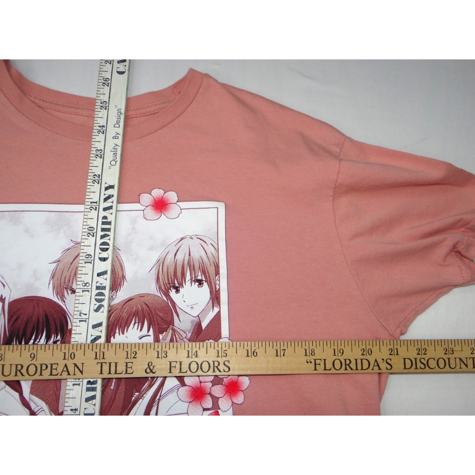 BoxLunch Womens XL Fruits Basket Anime Graphic TShirt Pink Crew Neck Cotton