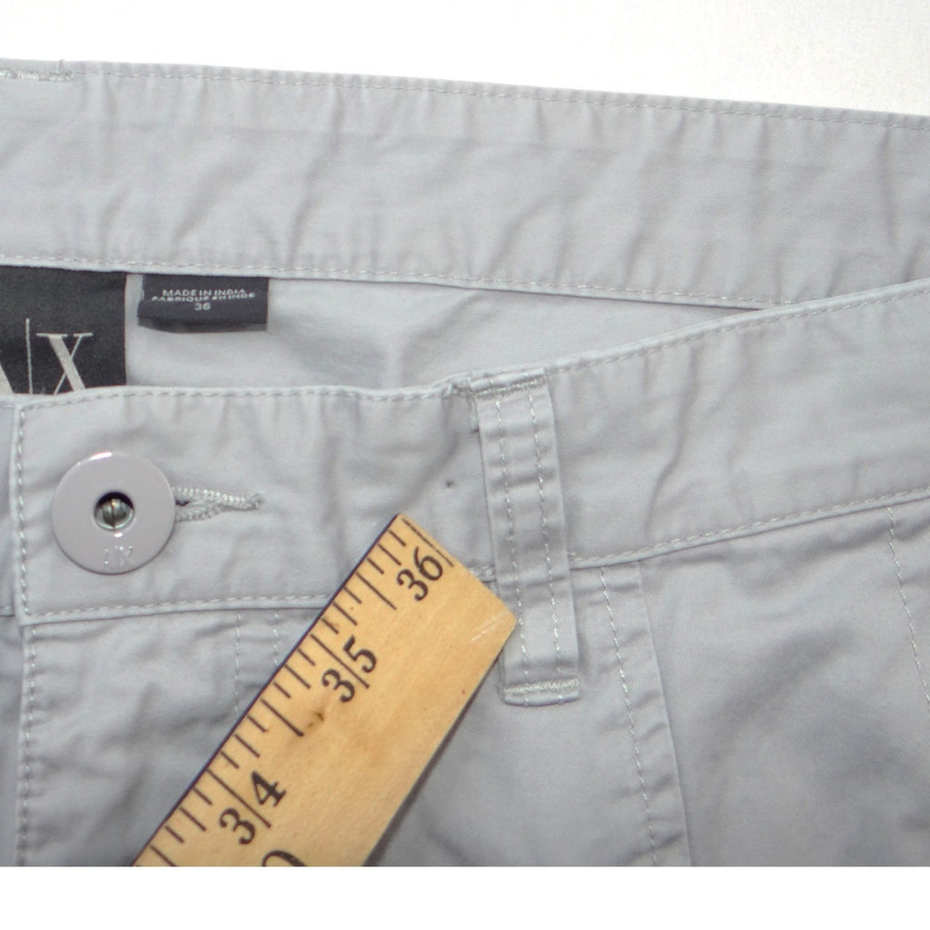 Armani Exchange Mens Moto Biker Pants Light Grey Articulated Knee Size 36x31