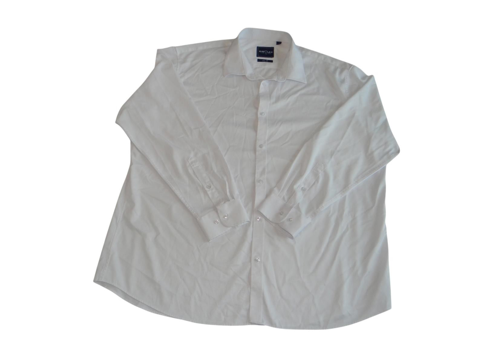 SHIELD-X Slim Fit Dress Shirt - White 4XL