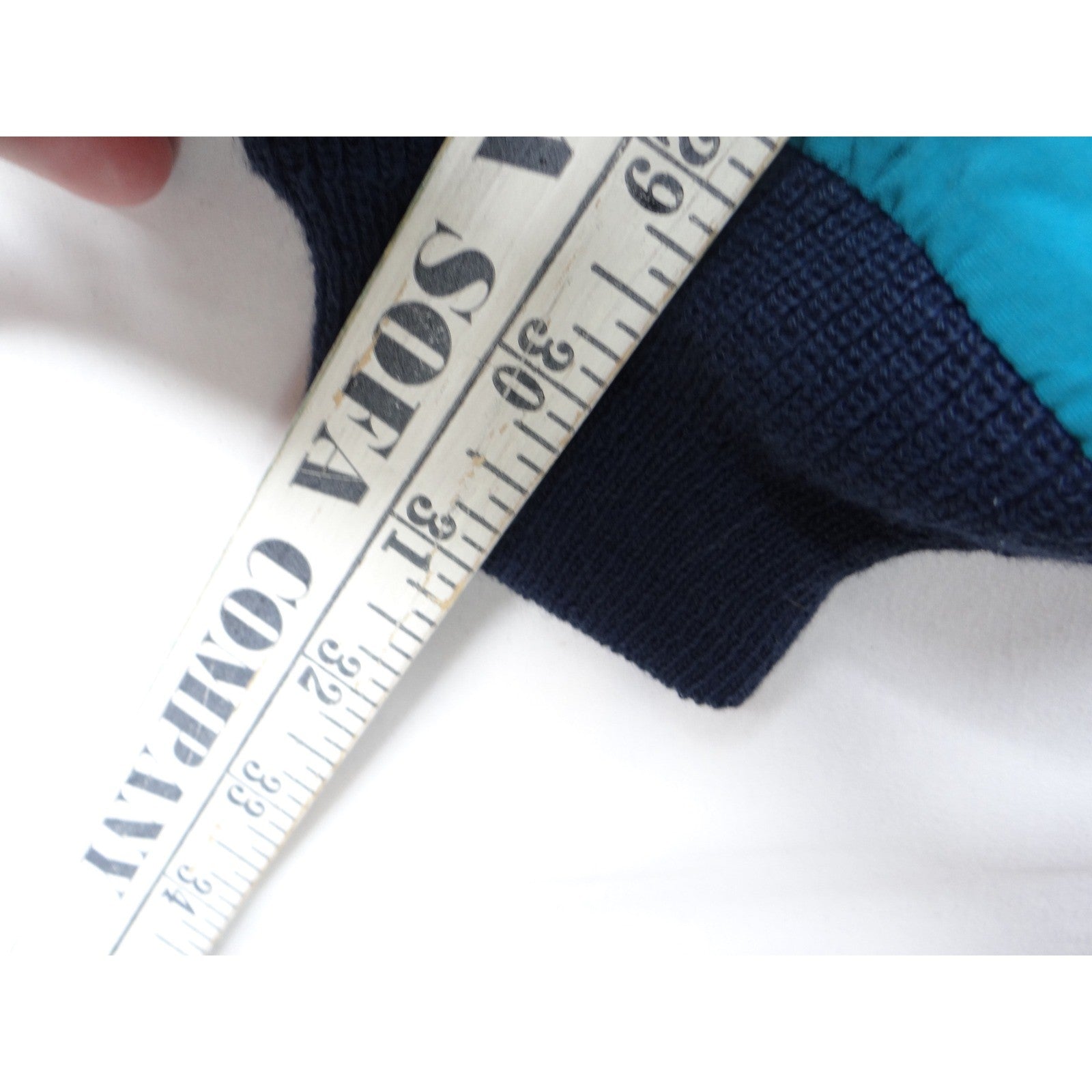 Vintage Lands End Teal Blue Fleece Lined Jacket Zip Up Collar L