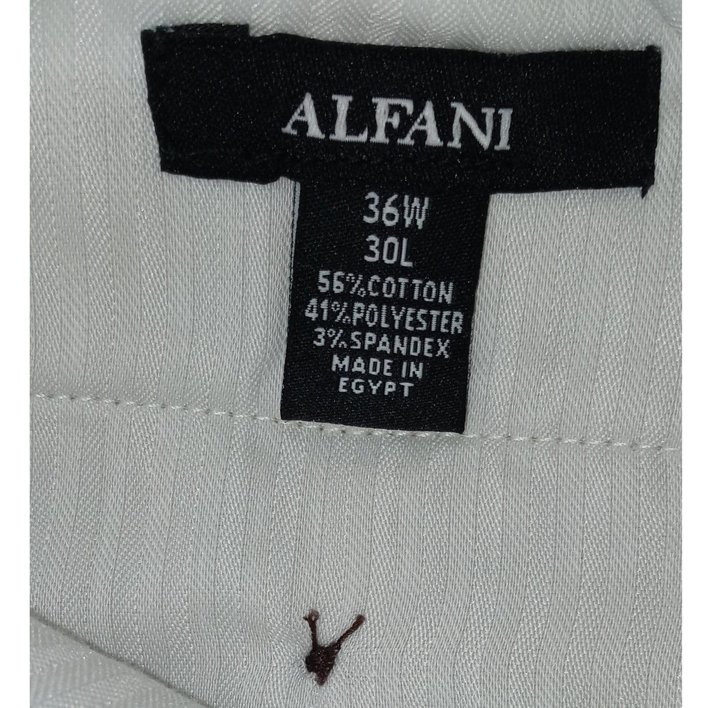 Alfani Mens Tan Flat Front Chino Pants Size 36W 30L Cotton Blend