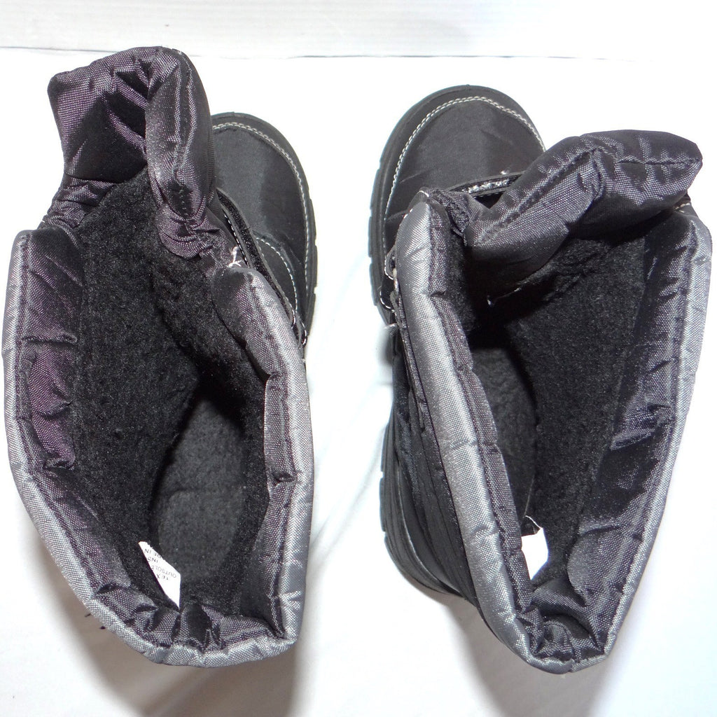 Storm Kidz Black Snow Boots Big Kid 3 Double Strap Platform Winter Shoes