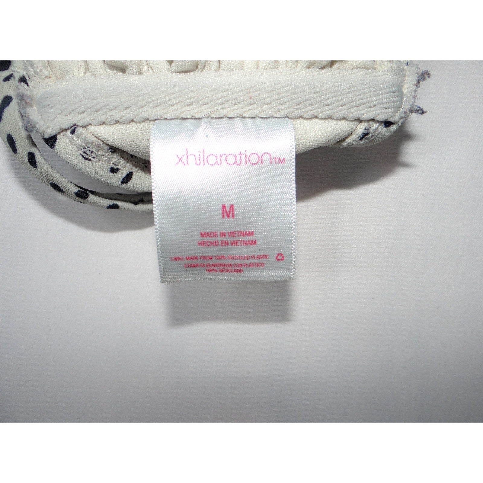 Xhilaration Smocked Dot Print Bikini Top Bandeau Swimwear Size M