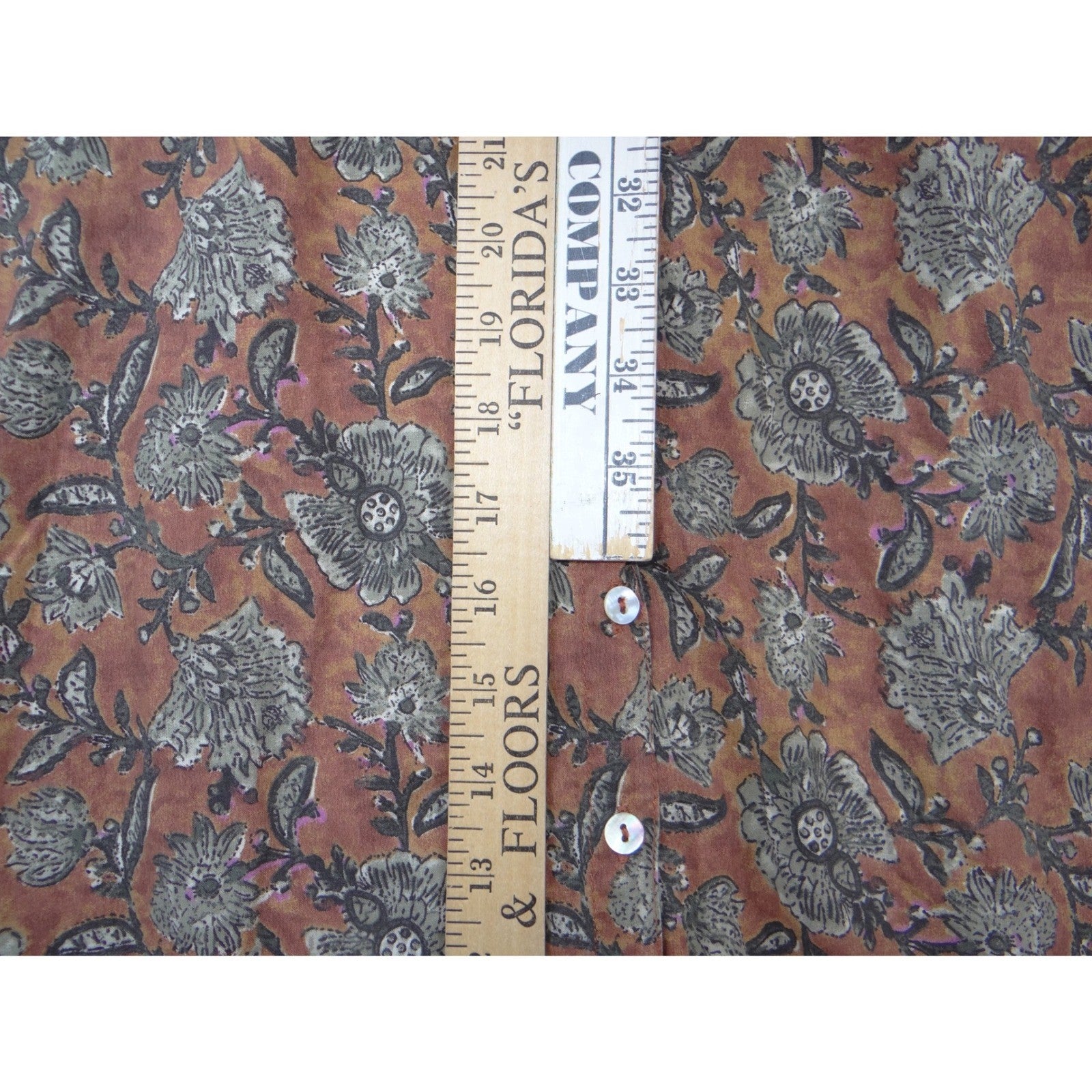 Natural Life Floral Button Down Maxi Dress Duster Terracotta XS/S Long Sleeve
