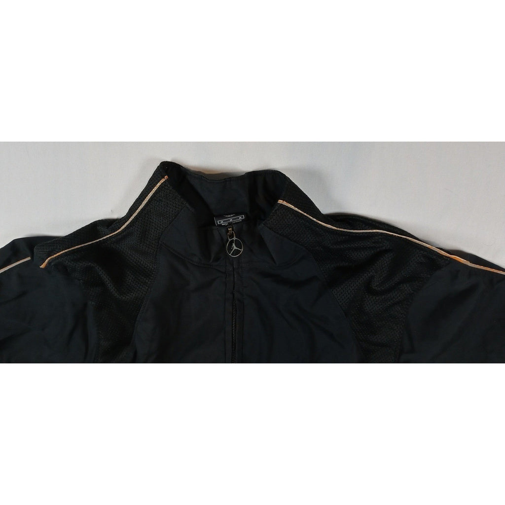 Jordan Black Track Jacket Reflective Stripe Full Zip Men's Medium Athletic