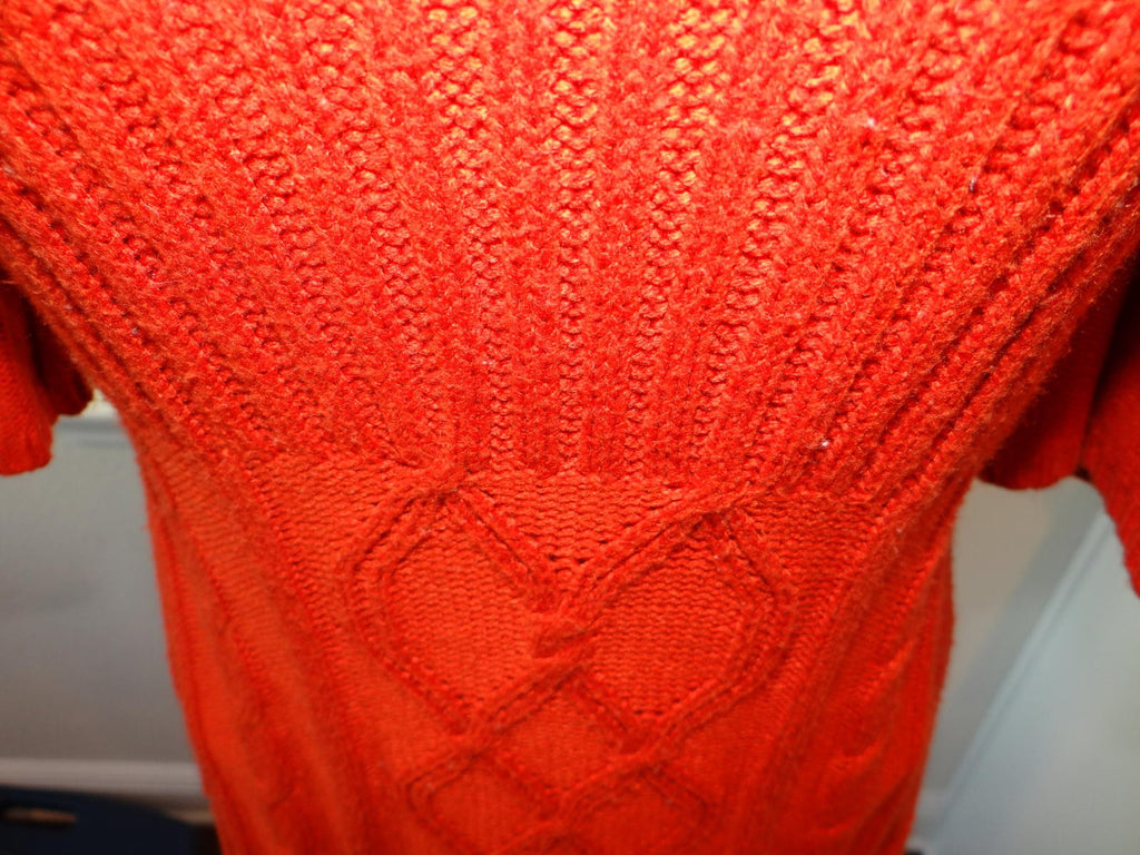 PINK ROSE Stylish Cable Knit Dress - Warm Orange