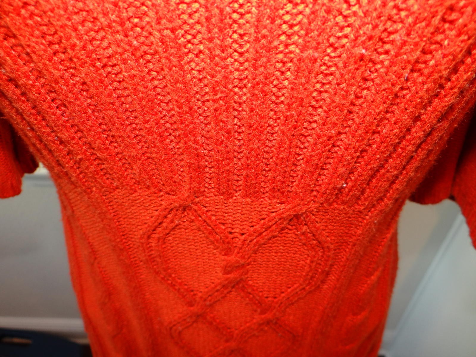 PINK ROSE Stylish Cable Knit Dress - Warm Orange