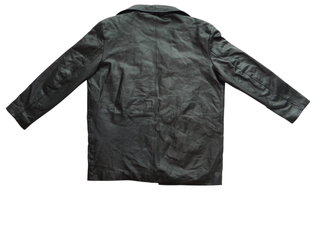 Men's Black Leather Jacket Medium Caribou Creek