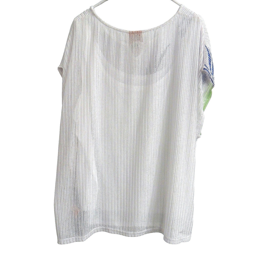 Hearts of Palm Woman Blue Genie 2019 Top Tunic 3X Floral Tropical V-Neck