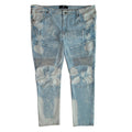 Mens Light Blue Acid Wash Skinny Jeans