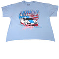 Isaac Morris American Speedway Graphic Tee Mens Large Blue Cotton Car Race Tee