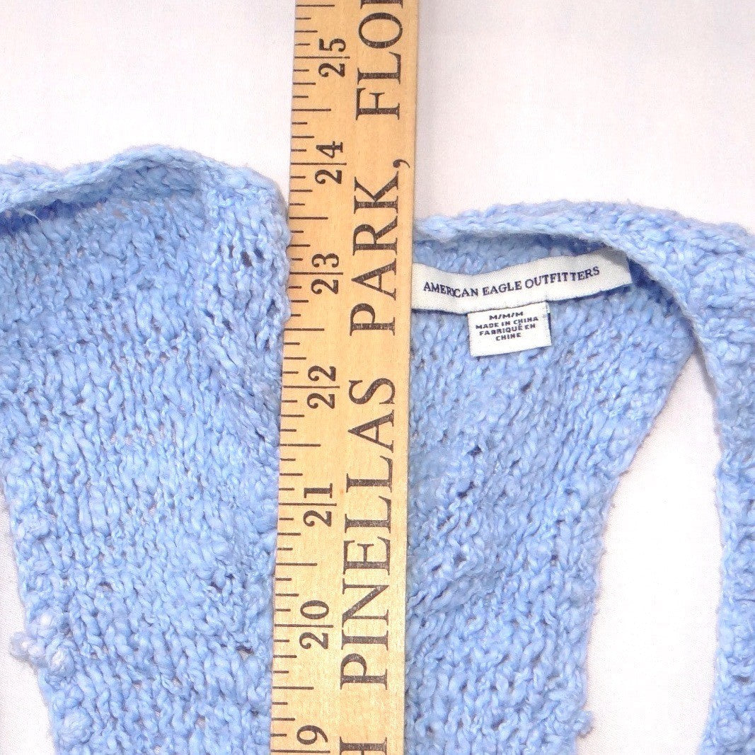 American Eagle Outfitters Light Blue Knit Racerback Tank Top Womens Medium