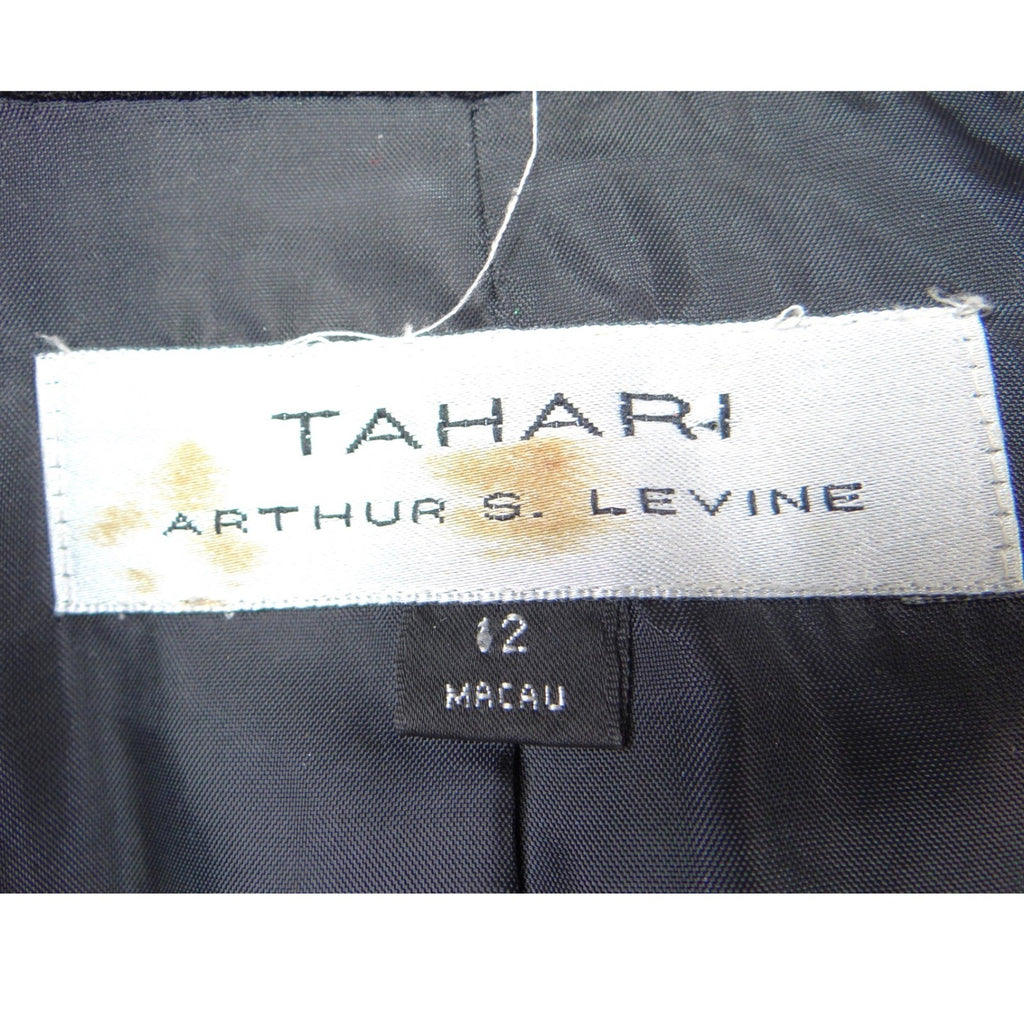 Tahari Arthur S. Levine Womens Black Two Button Tailored Blazer Jacket Size 12