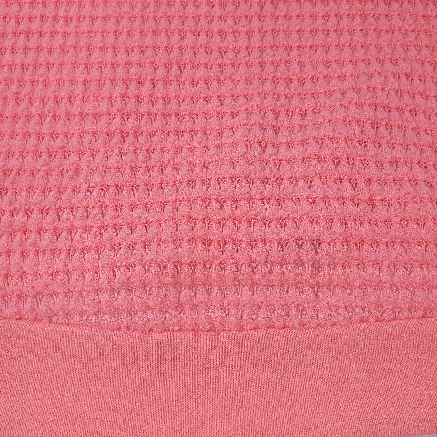 Blushed Coral Pink Waffle Knit Cropped Sweater Size L