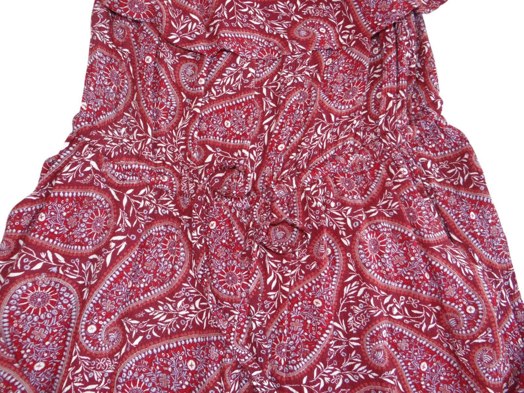 Old Navy Red Paisley Print Off-Shoulder Jumpsuit - Size S