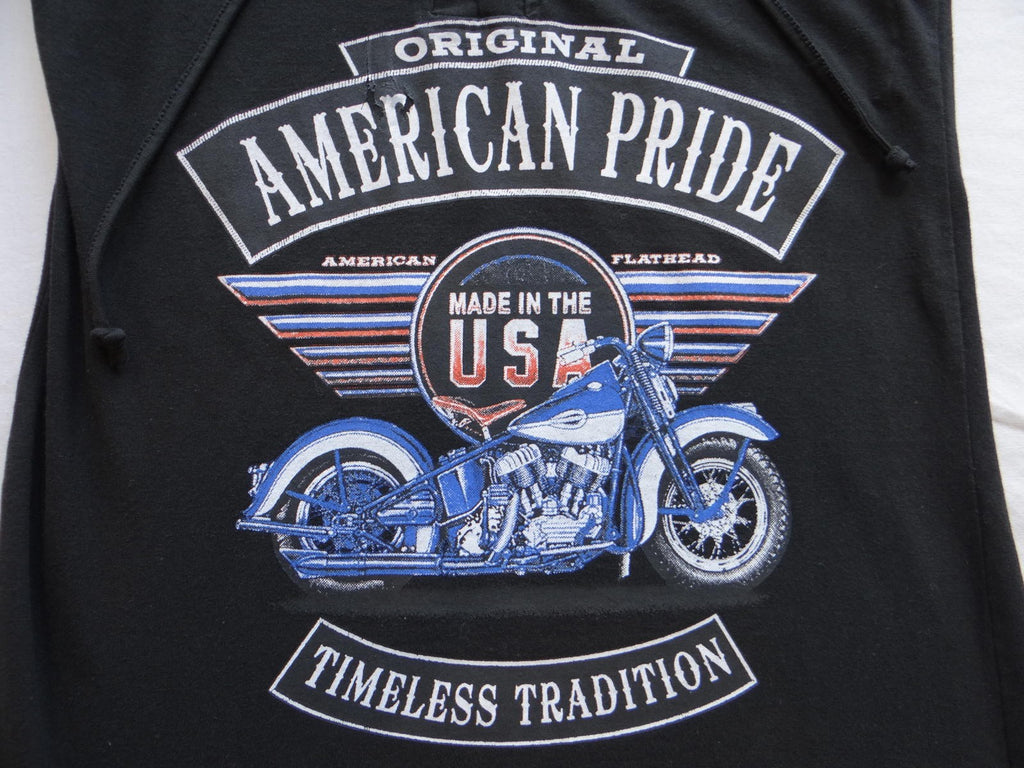 Black Lace-Up Front American Pride Motorcycle Tank Top
