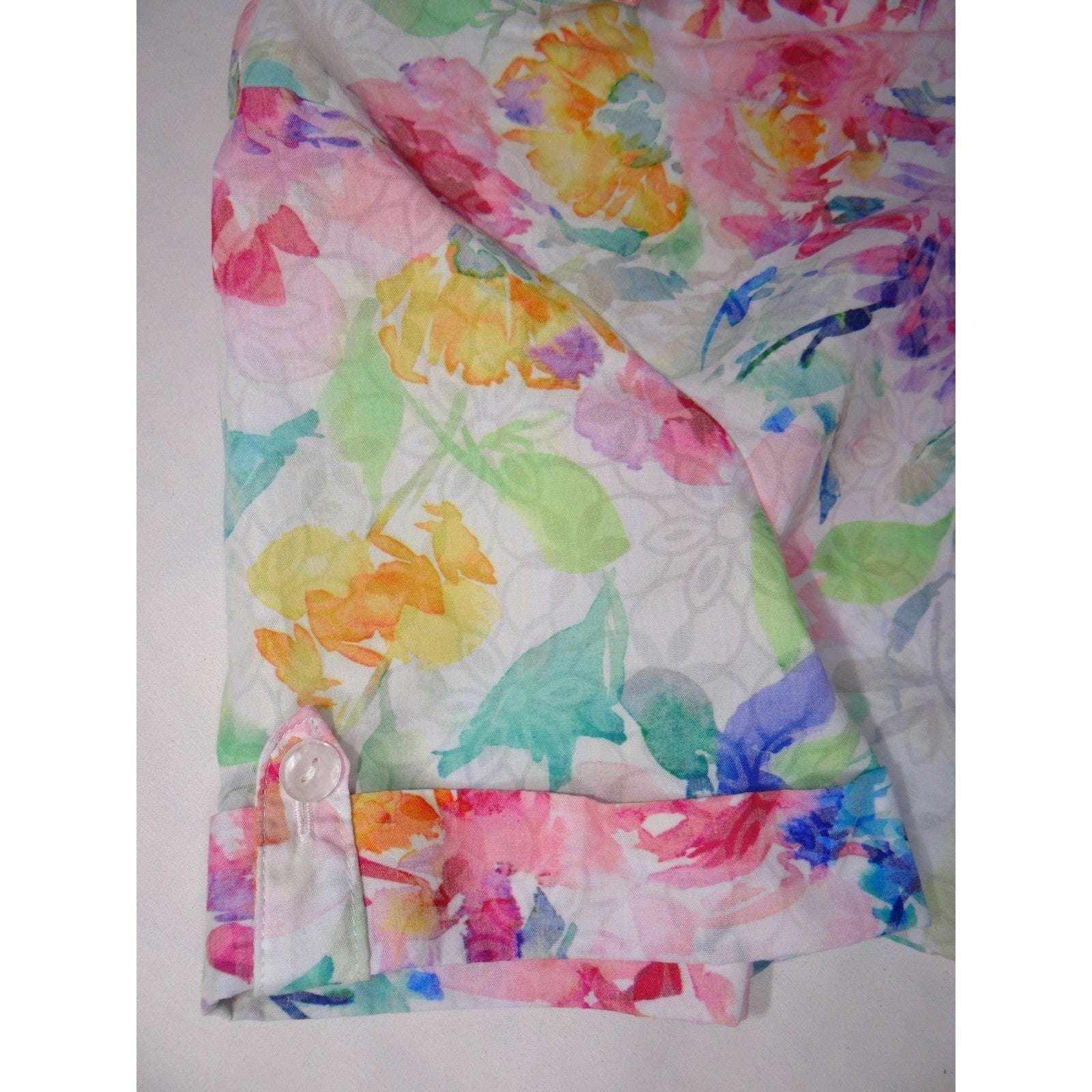 Alfred Dunner Petite Floral Print Short Sleeve Button Up Shirt Women's PS
