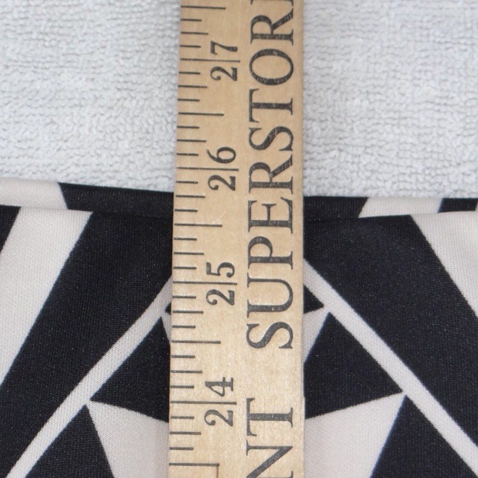 By & By Womens Black Cream Geometric Tribal Print Midi Pencil Skirt Size M