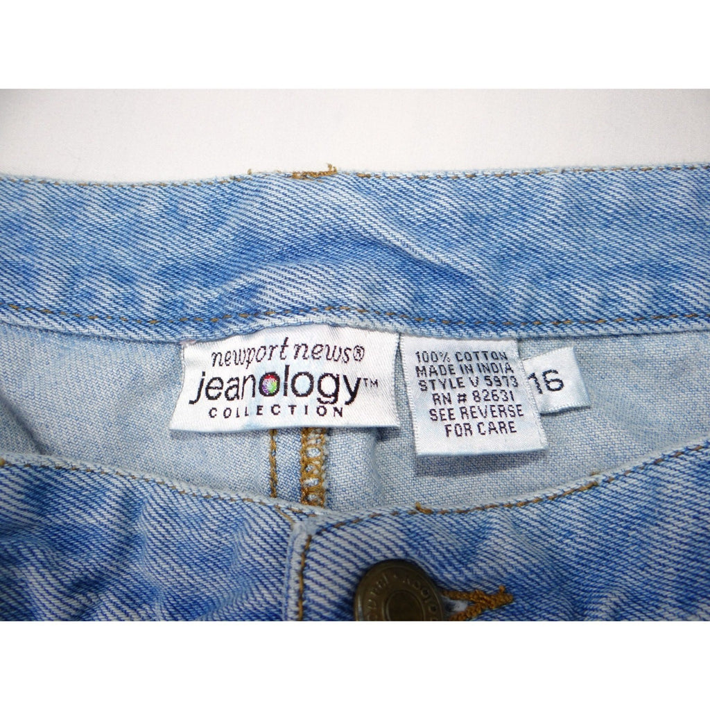 Jeanology Newport News Womens Jeans Star Mesh Cutouts Embellished Denim Sz 16