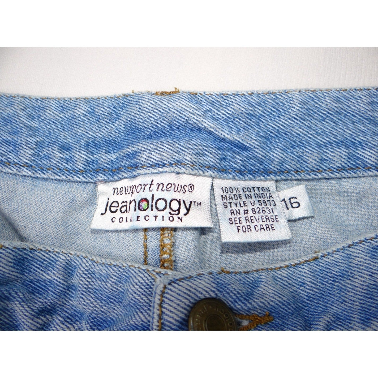 Jeanology Newport News Womens Jeans Star Mesh Cutouts Embellished Denim Sz 16