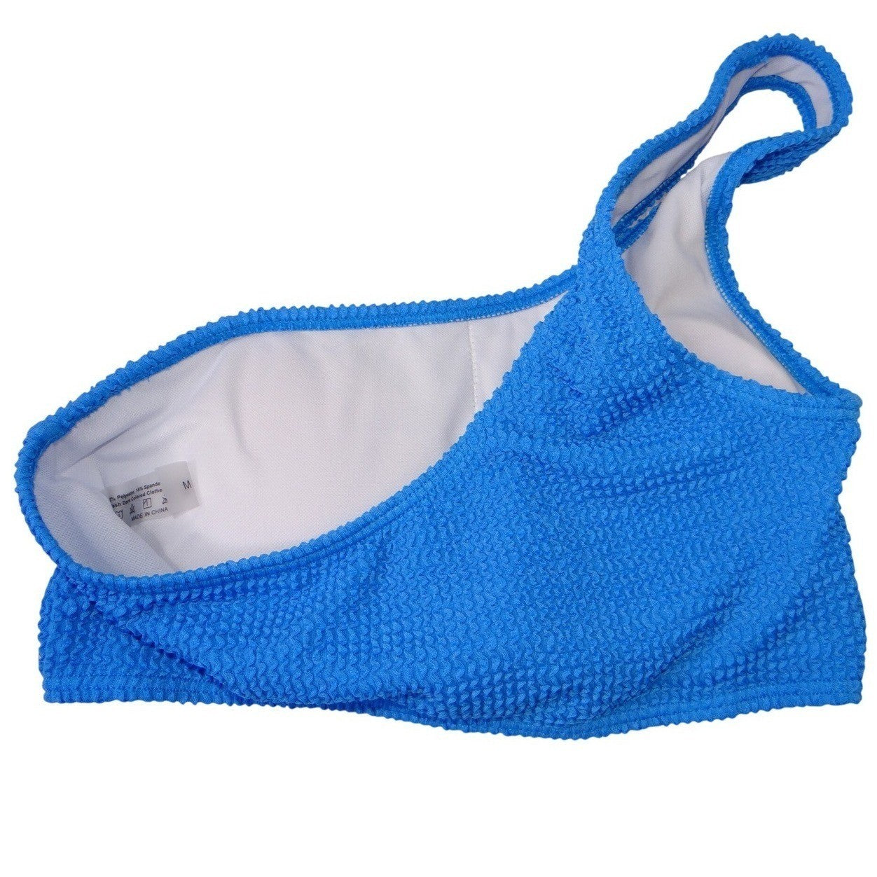 Blue Textured One Shoulder Bikini Swimsuit Set Women's Size Medium