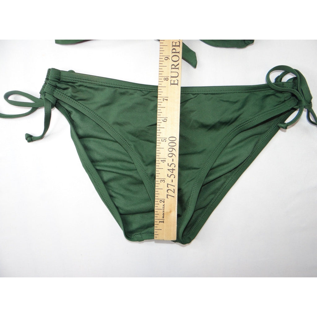 Kona Sol Womens Dark Green Halter Tie Bikini Swimsuit Set Size M/S