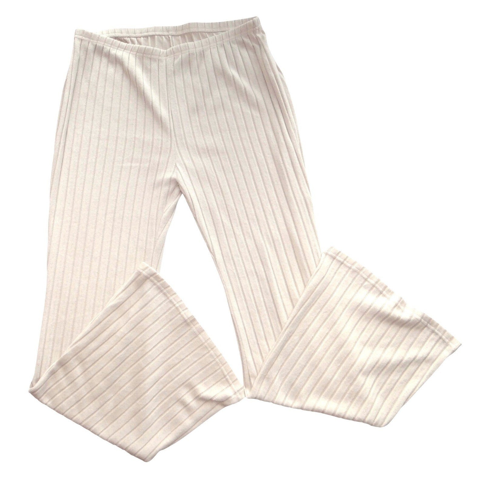 Ribbed Mock Neck Long Sleeve Top Flare Pants Set Cream Beige Knit Lounge