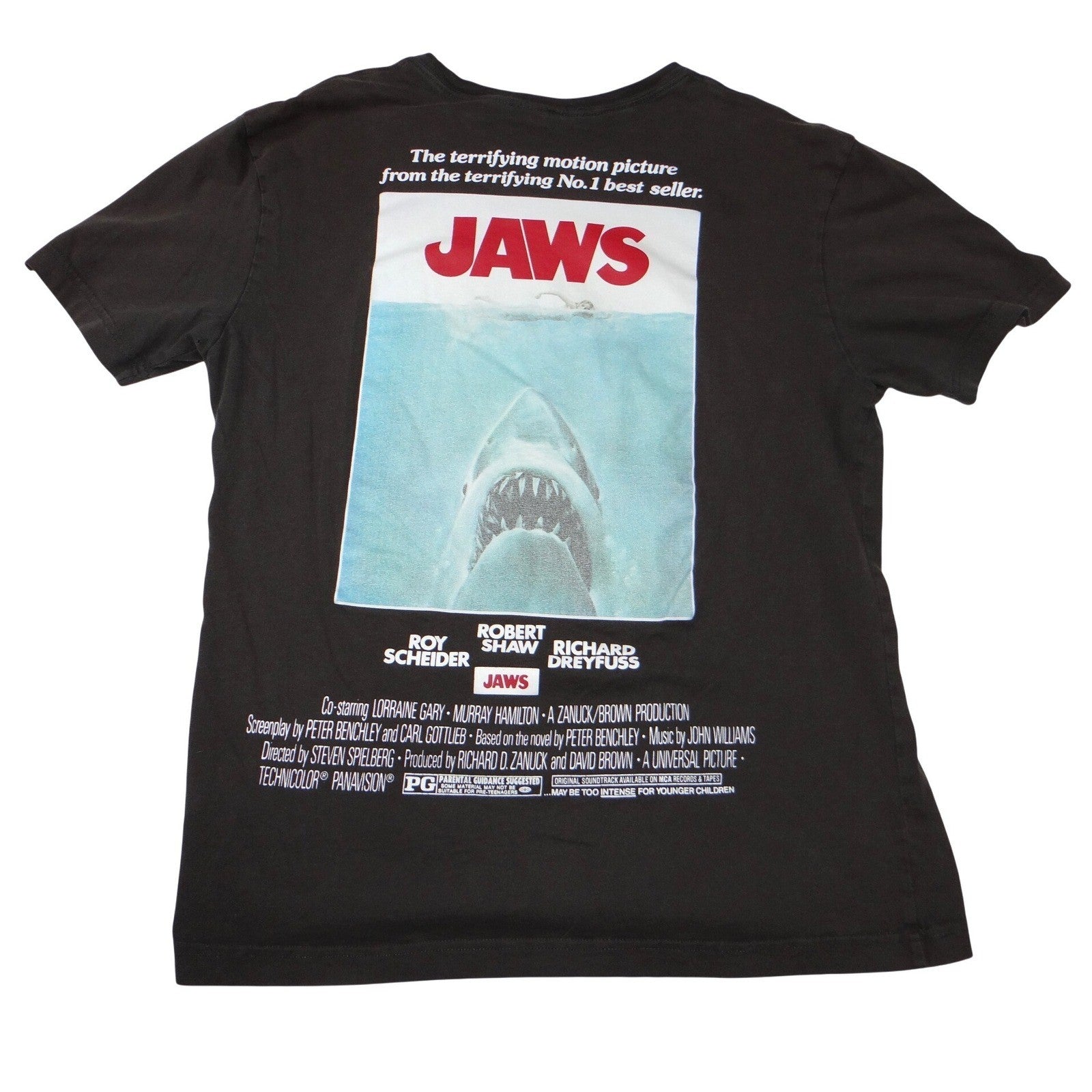 Mens Jaws Movie T Shirt Black Size Medium Graphic Tee
