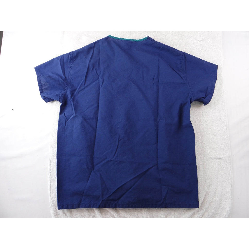 Medline AngelStat Navy Blue V-Neck Scrub Tops Lot of 2 Medium