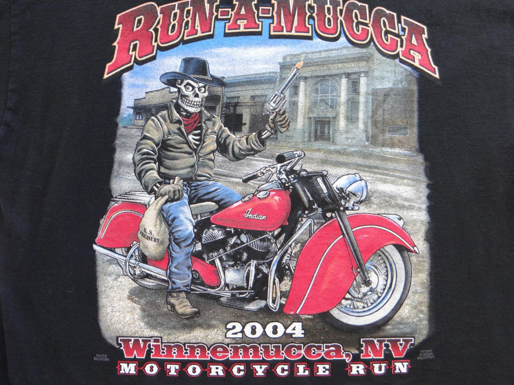 Run-A-Mucca 2004 Motorcycle Run Black Graphic T-Shirt