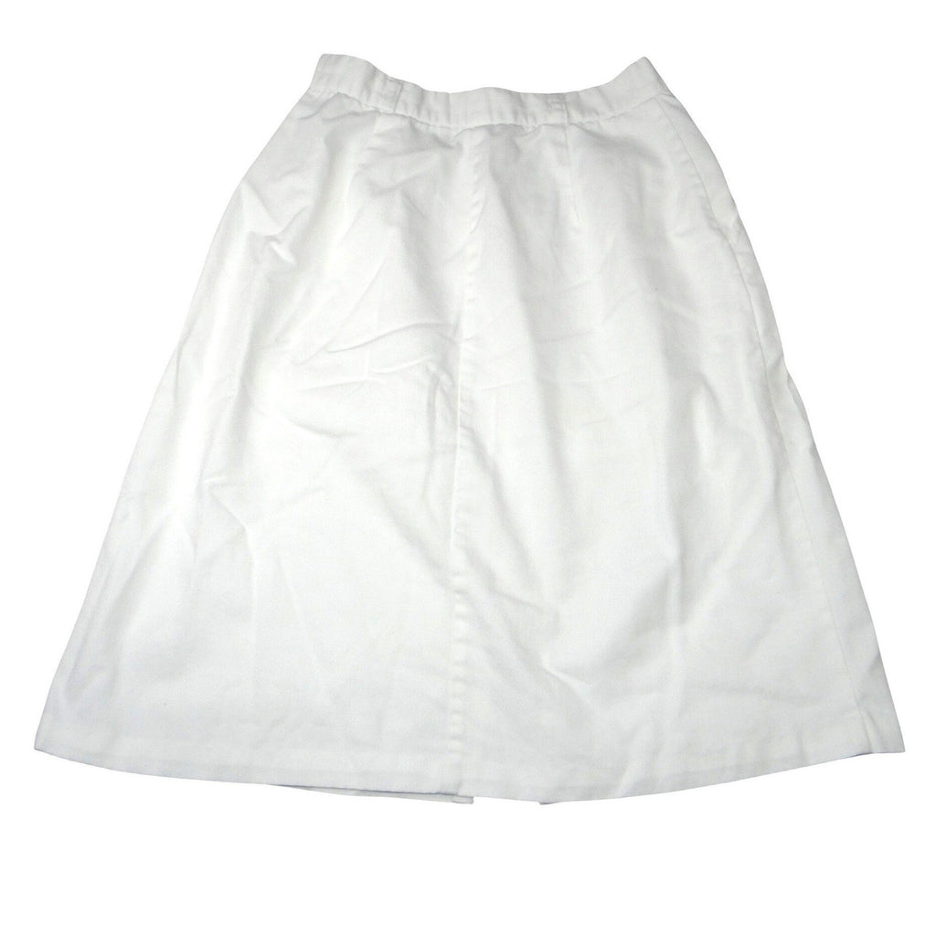 Vintage White Midi Skirt Pleated A Line Casual Office Basic