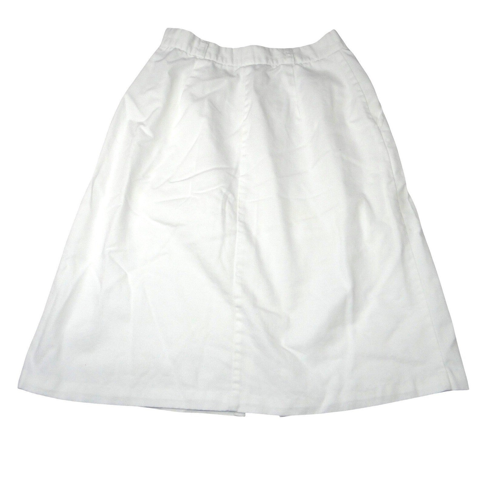 Vintage White Midi Skirt Pleated A Line Casual Office Basic