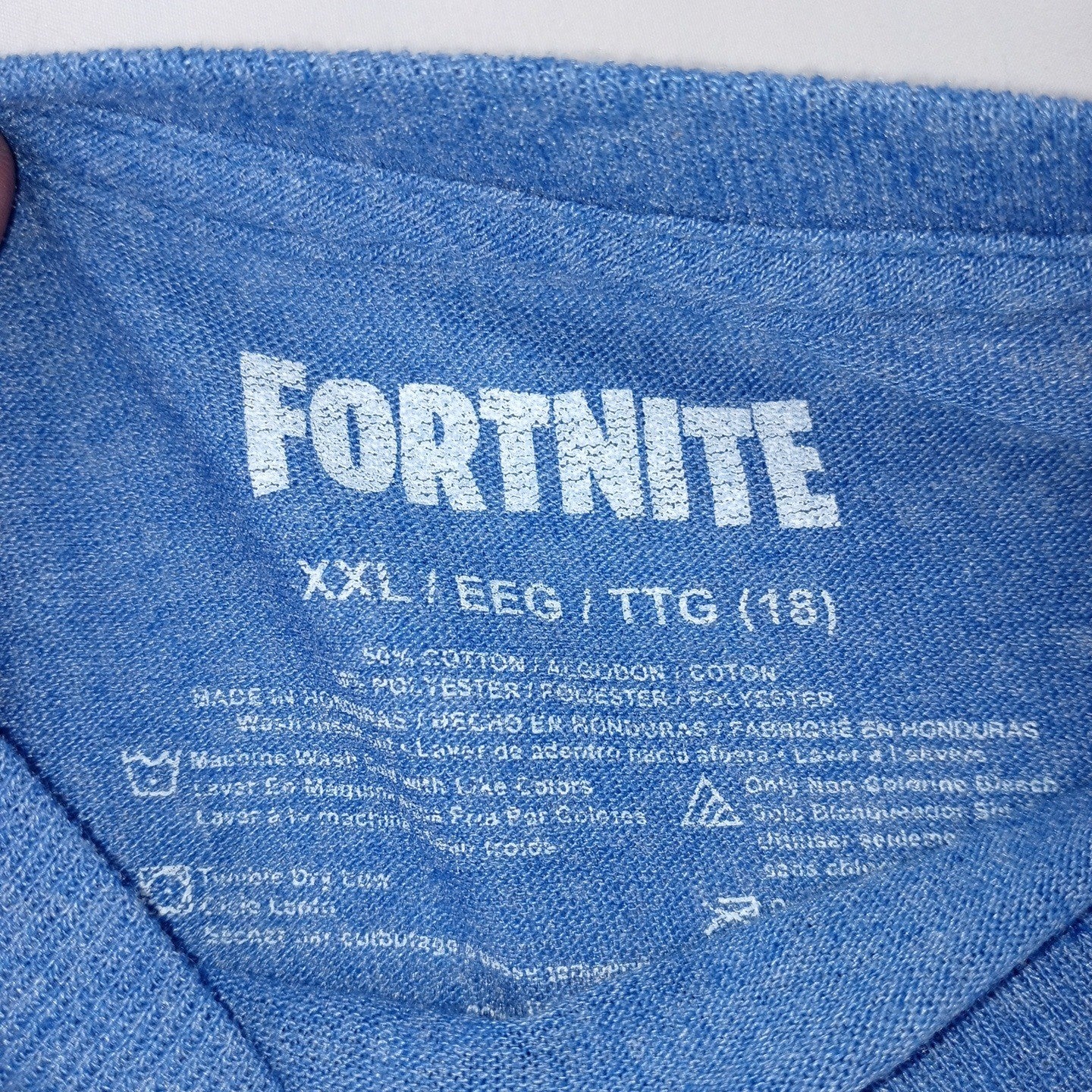 Fortnite T Shirt Youth XXL Blue Graphic DJ Robot Tee Top Kids