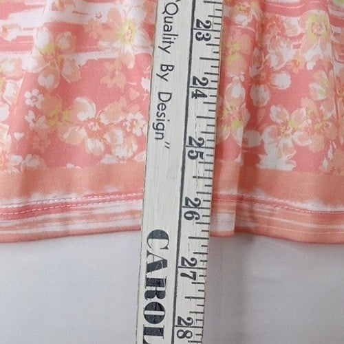 NWT-Hearts of Palm Woman Blush Strokes Print V Neck Gathered Ring Top 3X