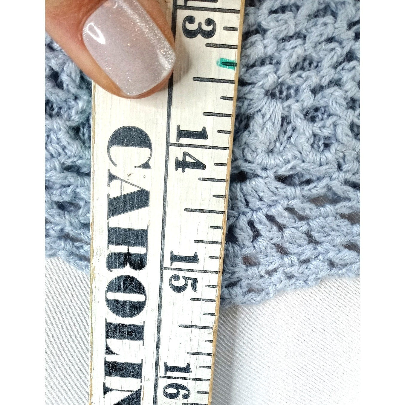 Jeanology Collection Womens Blue Crochet Floral Tank Top Size M