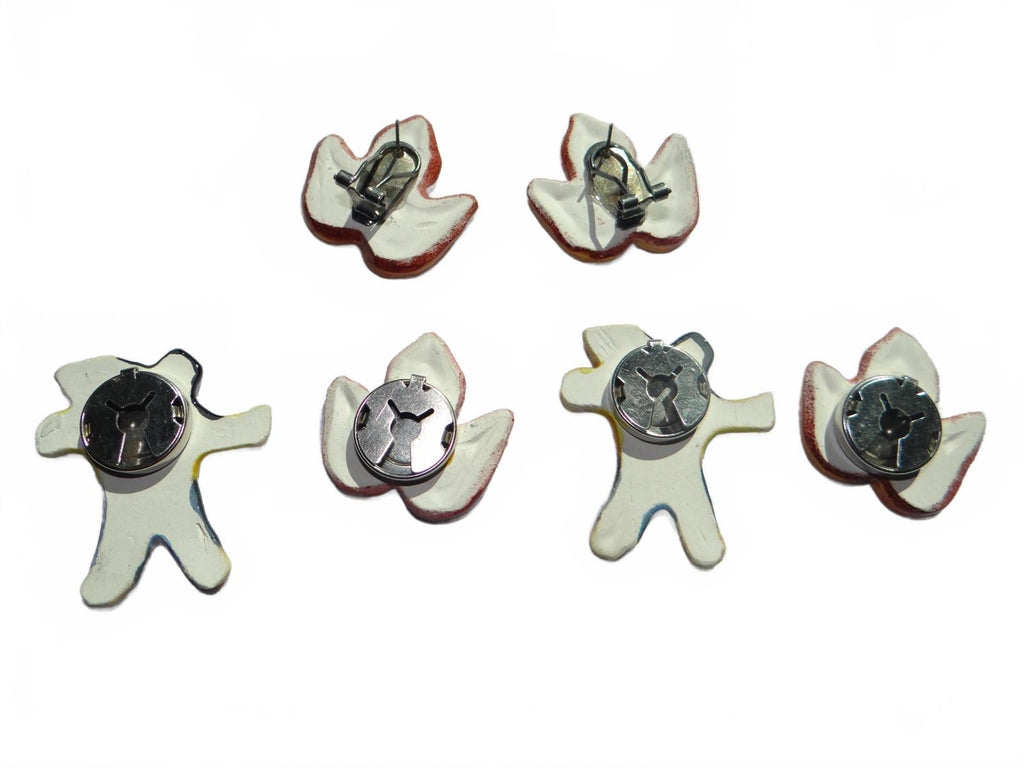 Handmade Ceramic Fall-Themed Button Covers & earrings