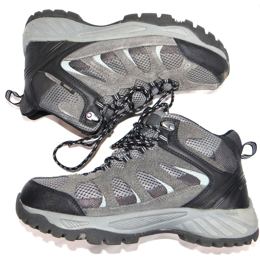 Khombu Mens Hiking Boots Gray Black Lace Up Mid Top Size 8 M