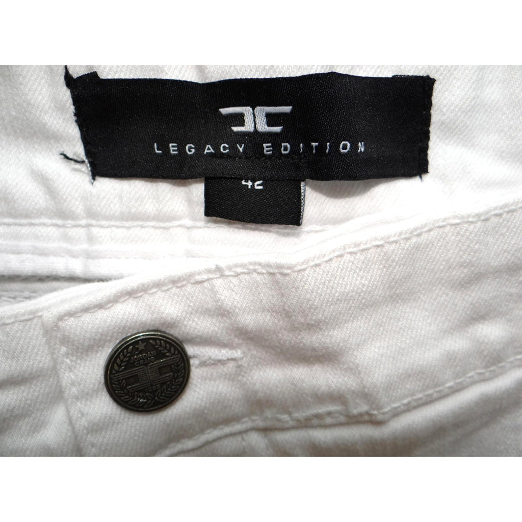 Men's White Distressed Denim Shorts