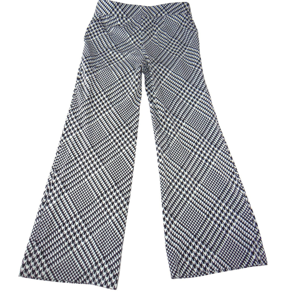 Chicos Black White Houndstooth Wide Leg Pants Pull On Size 00R US 2R