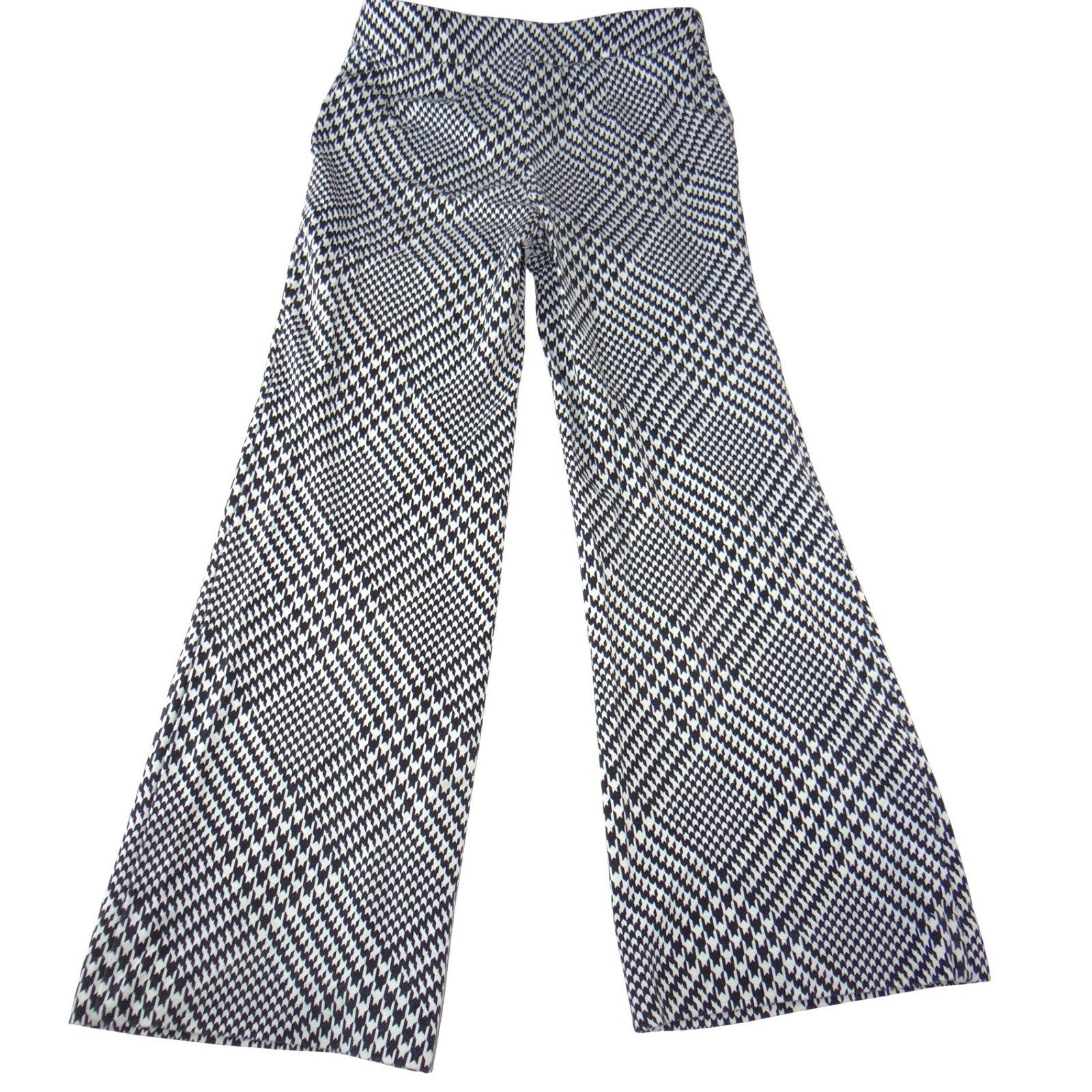 Chicos Black White Houndstooth Wide Leg Pants Pull On Size 00R US 2R
