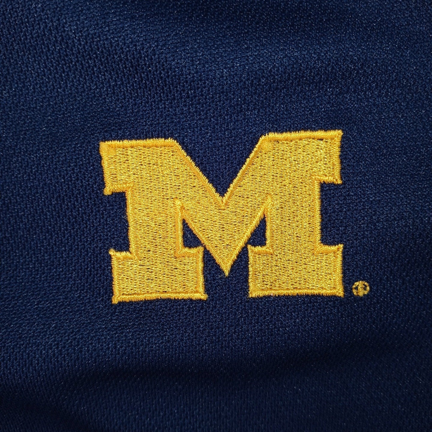 Starter Michigan Wolverines Navy Blue Yellow Polo Shirt Mens XL Embroidered