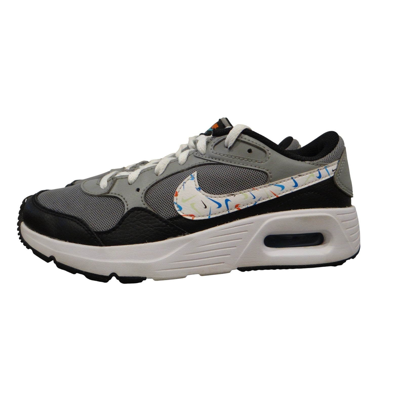 Nike Air Max Kids 4.5Y Youth Gray Black White Multi Swoosh Sneakers DM7592