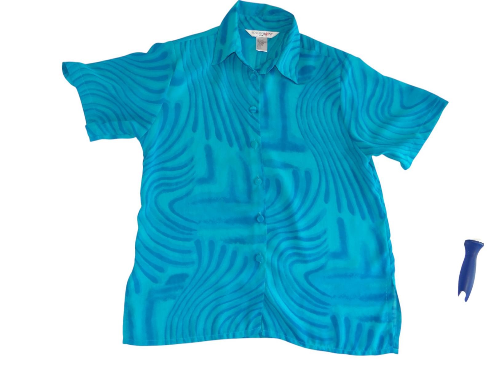 Vintage Beverly Rose Men's Tropical Print Short Sleeve Shirt Size PL