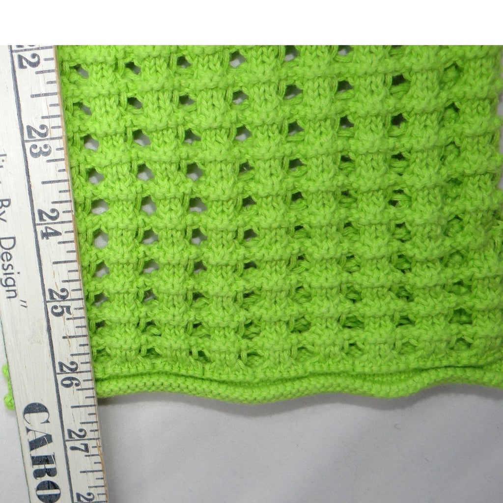 Wild Fable Striped Crochet Square Neck Long Sleeve Cropped Sweater Top Womens XL