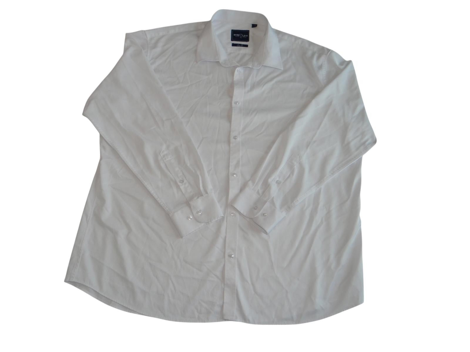 SHIELD-X Slim Fit Dress Shirt - White 4XL