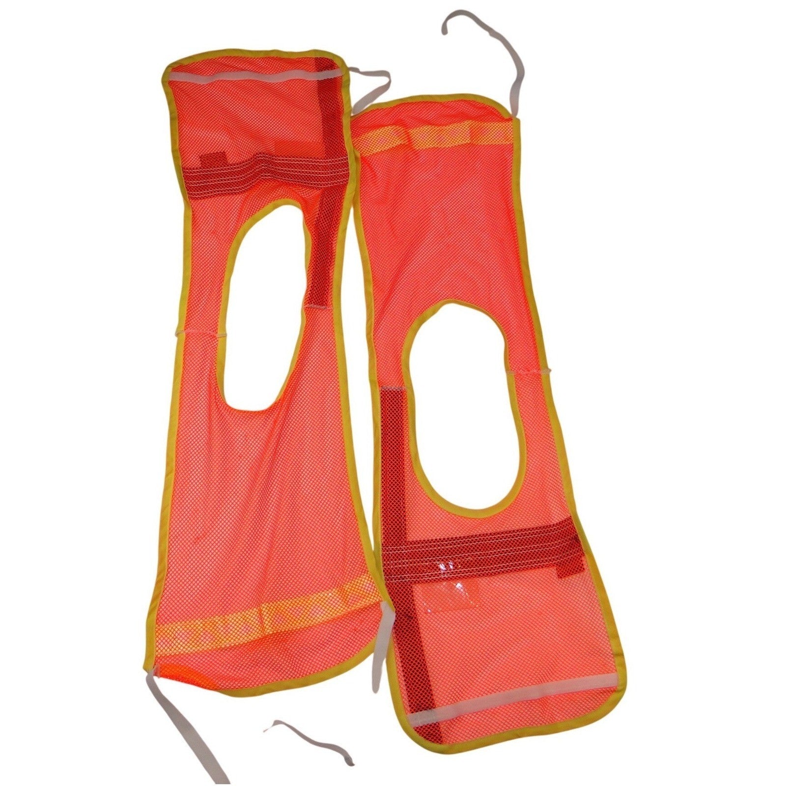 Kids Safety Vest High Visibility Orange Mesh Reflective Tie Closure Set of 2