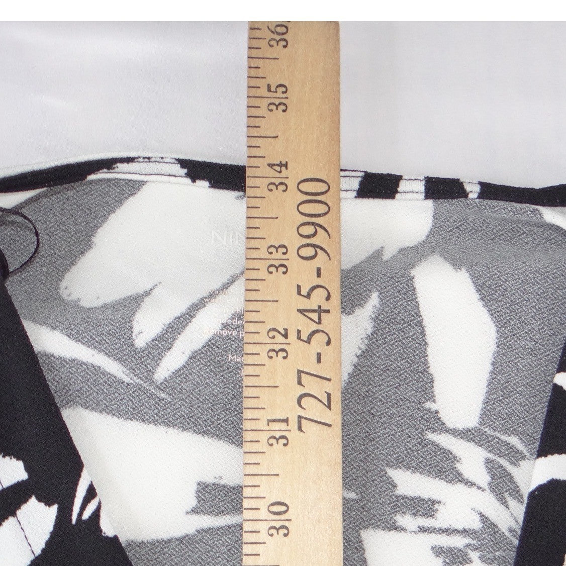 Nine West Womens Black White Floral Faux Wrap Dress V-Neck Short Sleeve Small