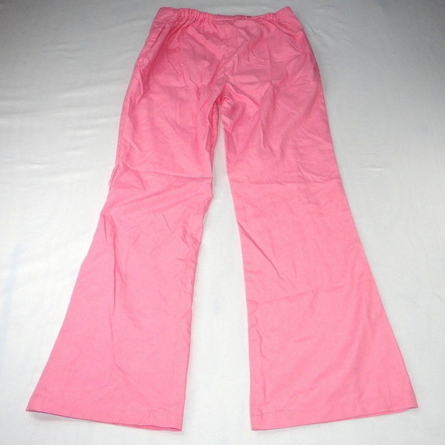 Malibu Doc Pink Wide Leg Scrub Pants Women TXS Elastic Waist Flare Tall
