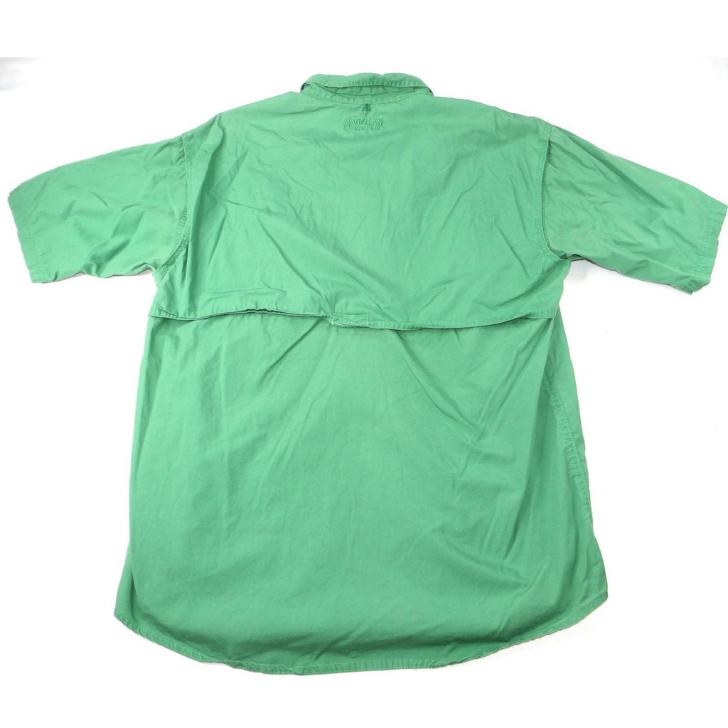 Magellan Sportswear Men's Green Short Sleeve Button Up Fishing Shirt Size L