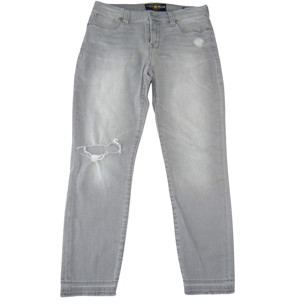 Lucky Brand Brooke Capri Grey Distressed Skinny Jeans Size 6 28 Light Wash